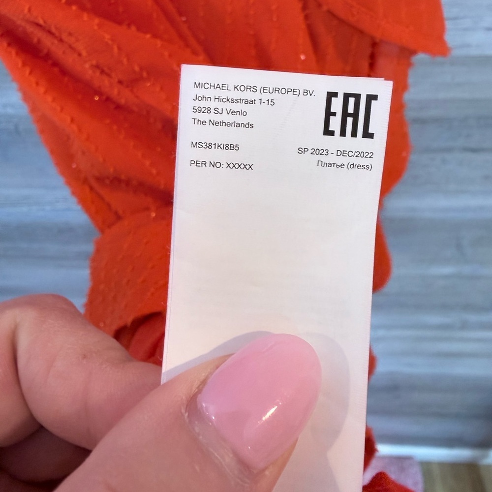 Michael Kors NWT Optic Orange Ruffle Dress Size S - Picture 14 of 14